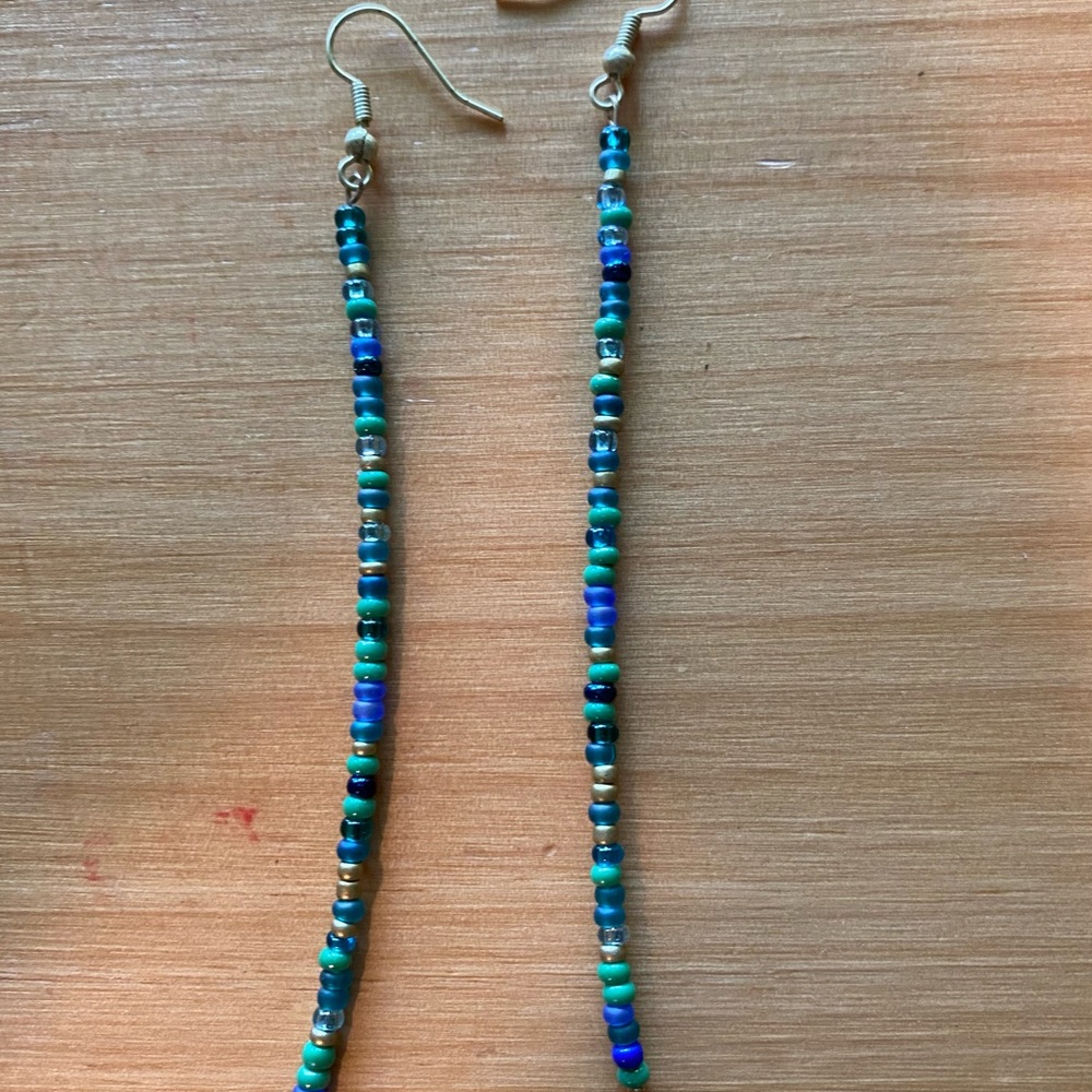 4 inch long dangle and drop earrings! Boho chic! Handmade!